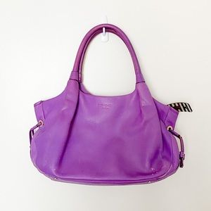 Purple Leather Kate Spade Purse with Zip Closure